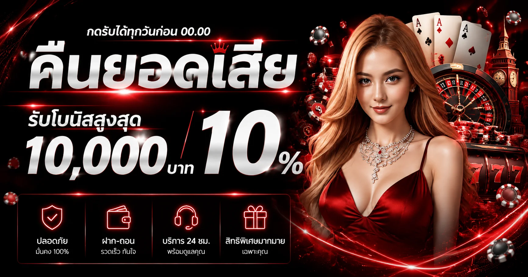 โปรโมชั่น VG95 และตัวละครเกมสล็อตโทนแดงดำ